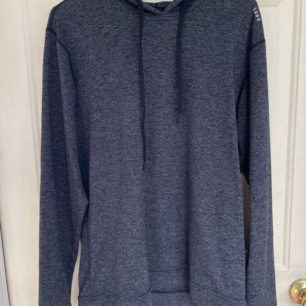 Sodo Pullover Hoodie Mens Large Gray Stretch Athletic